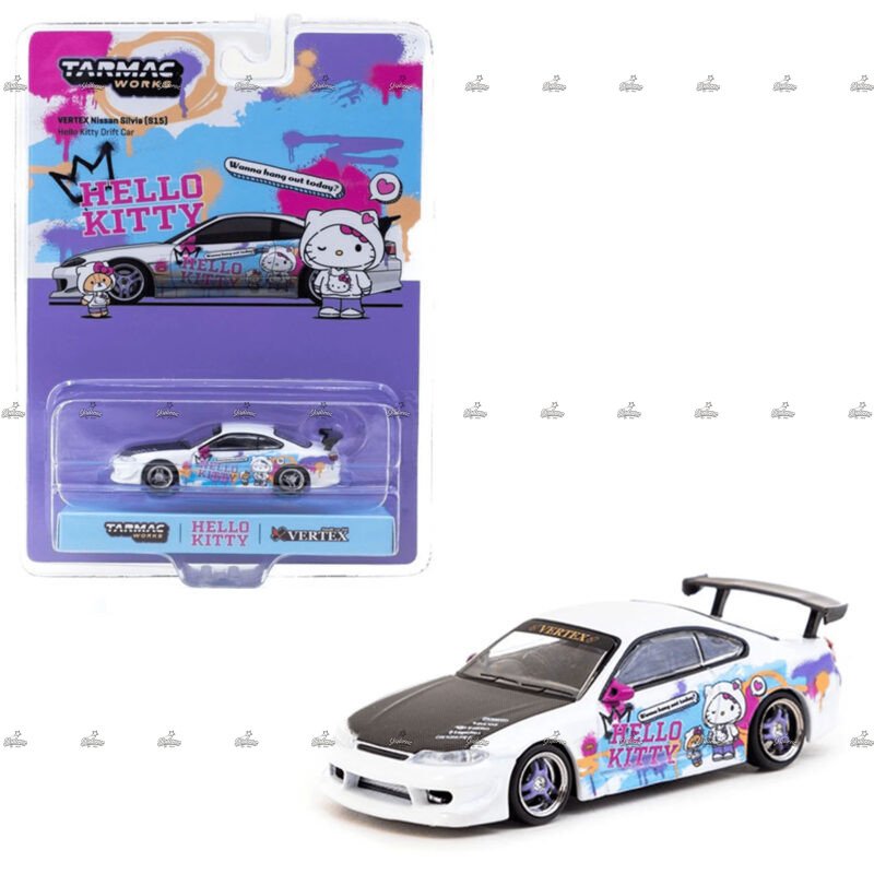 Tarmac Works Vertex Nissan Silvia S15 HELLO KITTY DRIFT CAR